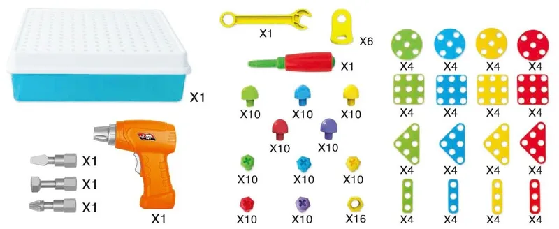 Puzzle Konstrukcyjne W Pudełku 193 Elementy Z Narzędziami TUM-TUM