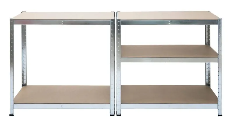 Regał Magazynowy Metalowy 2w1 5 Półek MDF VENDEA 150 x 75 x 30 cm