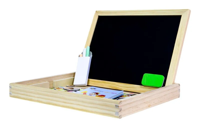 Drewniana Tablica Edukacyjna 2w1 Z Magnesami I Kredą TUM-TUM Dla Dzieci