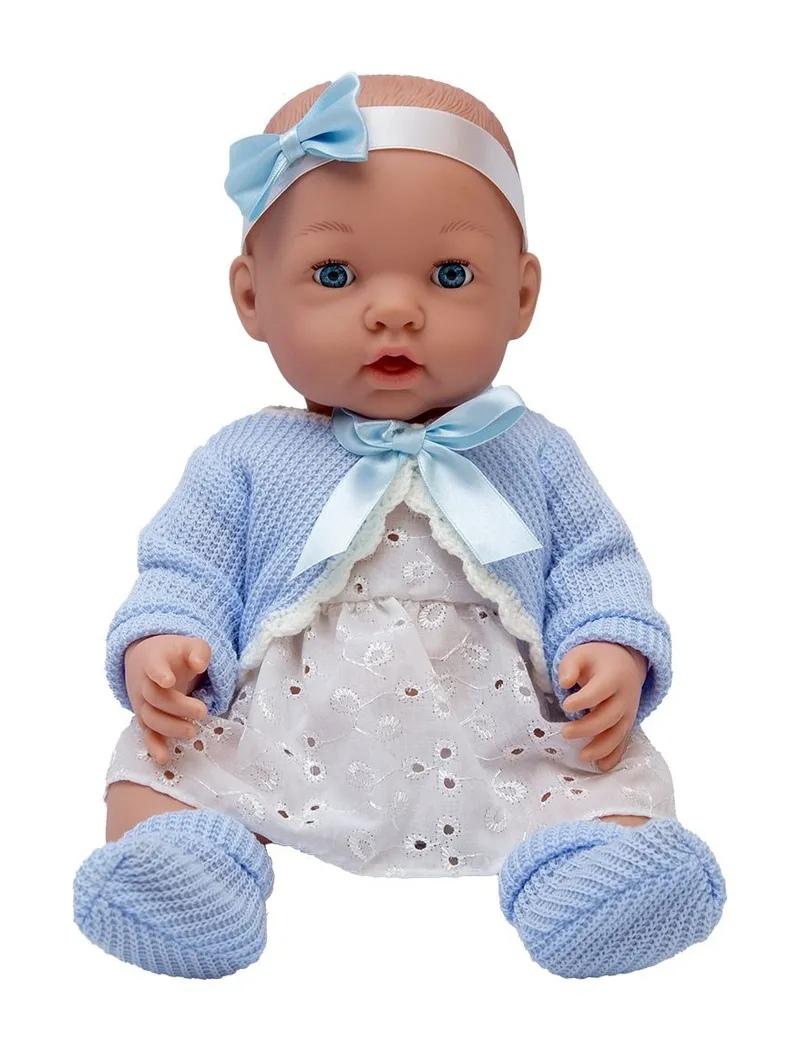 Lalka Bobas Pije I Siusia Z 5 Akcesoriami TUM-TUM 40 cm - Niebieska