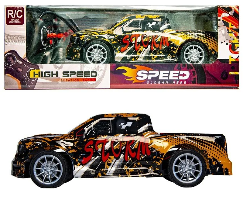 Auto Wyścigowe Zdalnie Sterowane 27 Mhz TUM-TUM 23 cm - Pomarańczowe