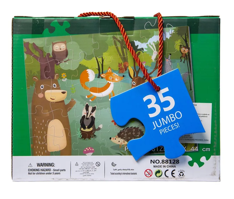 Puzzle Dla Dzieci XXL 35 Elementów Leśne Zwierzęta 60 x 44 cm TUM-TUM