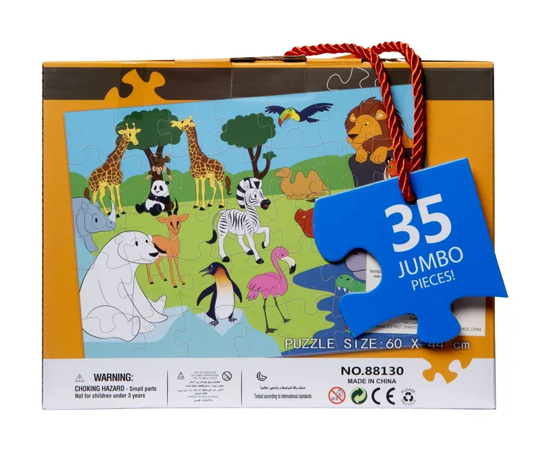 Puzzle Dla Dzieci XXL 35 Elementów Zwierzęta Z Zoo 60 x 44 cm TUM-TUM