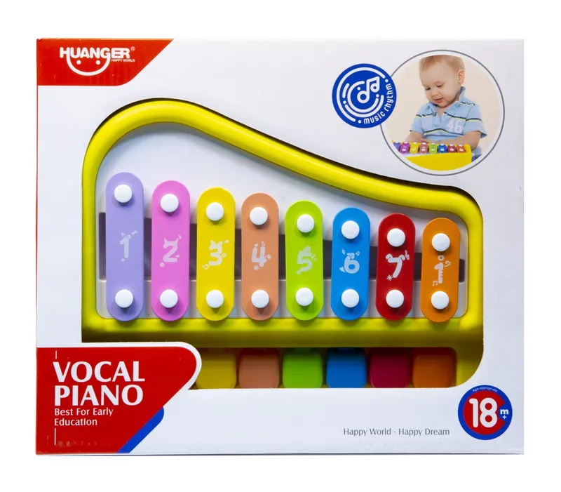 Organki Edukacyjne Cymbałki Z Pianinkiem 26 cm TUM-TUM - Żółte