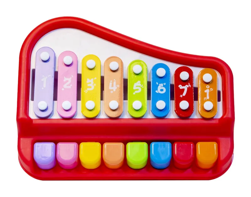 Organki Edukacyjne Cymbałki Z Pianinkiem 8 Klawiszy TUM-TUM - Czerwone