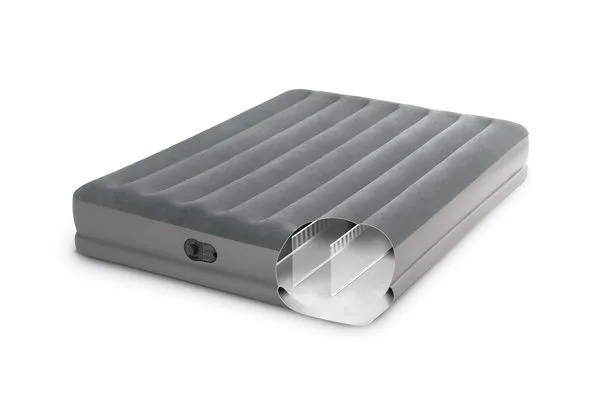 Materac Dmuchany Dwuosobowy Welurowy Z Pompką USB 152 x 203 x 30 cm INTEX