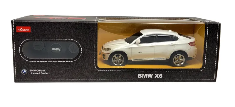 Auto Zdalnie Sterowane Gumowe Opony 1:24 TUM-TUM BMW X6 20 cm - Białe