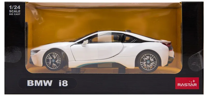 Model Auta Metalowy Z Otwieranymi Drzwiami 1:24 TUM-TUM BMW I8 20 cm - Biały