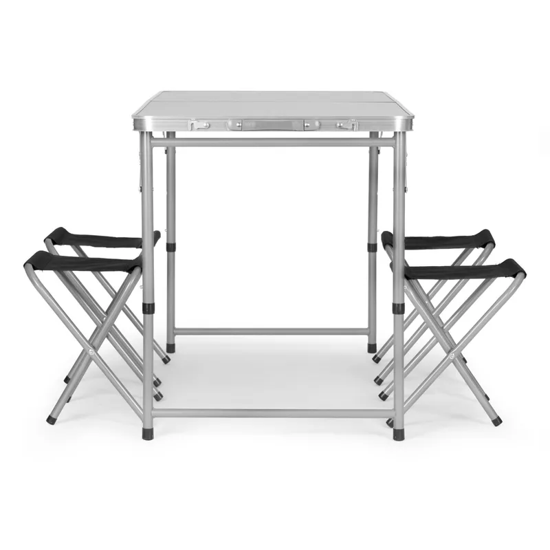 Stół Turystyczny Składany Aluminiowy Z 4 Krzesłami GARDIVA 120 x 60 x 70 cm
