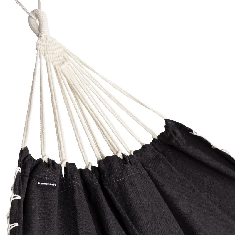 Dwuosobowy Hamak Ogrodowy Bujak Boho GARDIVA 200 x 150 cm - Grafitowy