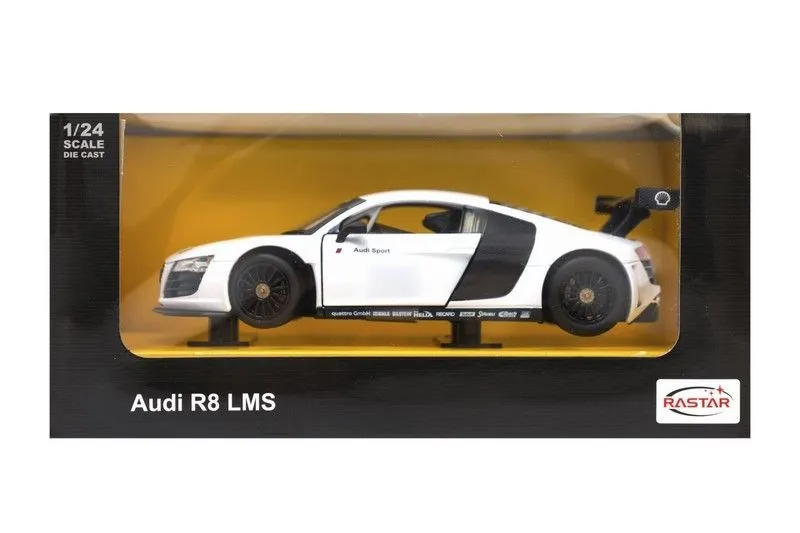 Model Samochodu Metalowy Gumowe Opony TUM-TUM AUDI R8 Lms 1:24 - Biały