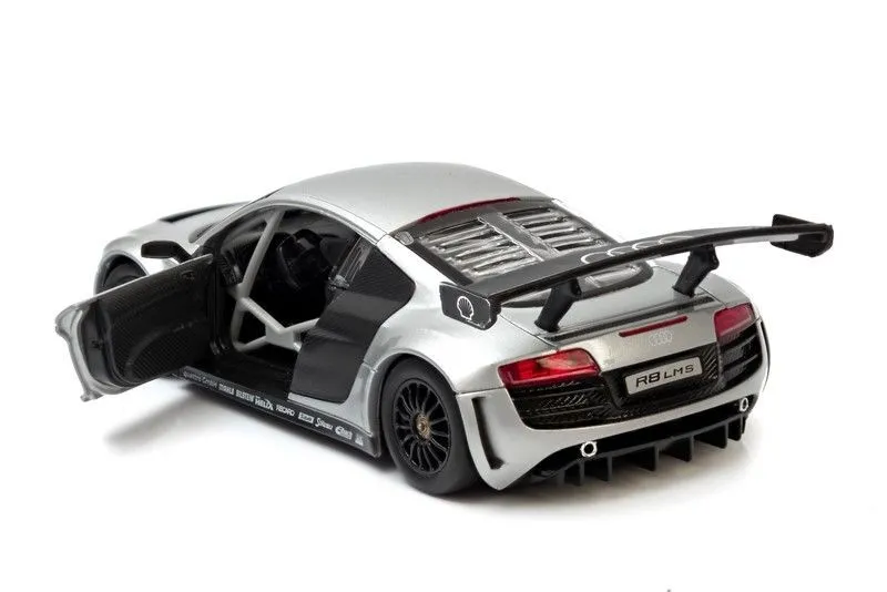 Model Samochodu Metalowy Gumowe Opony TUM-TUM AUDI R8 Lms 1:24 - Srebrny