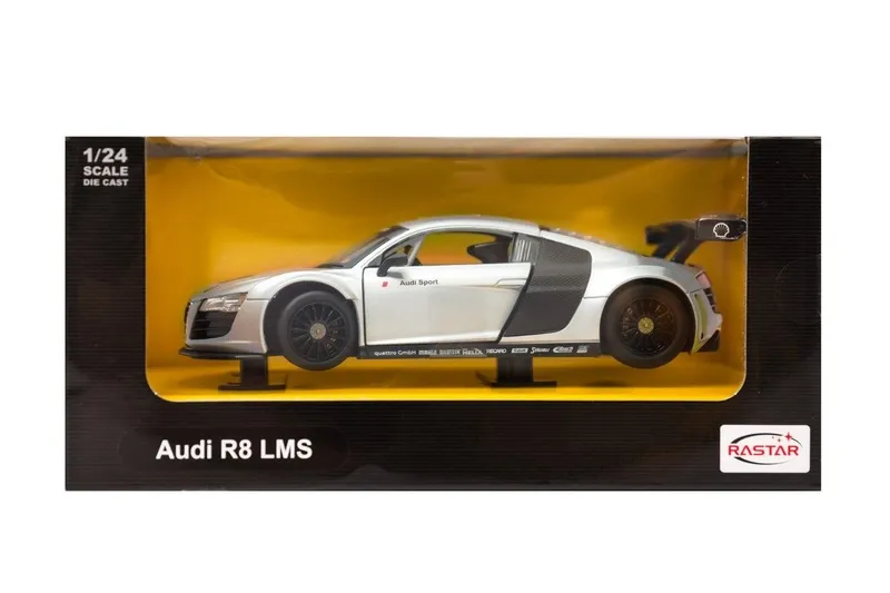 Model Samochodu Metalowy Gumowe Opony TUM-TUM AUDI R8 Lms 1:24 - Srebrny