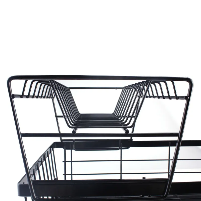 Dwupoziomowa Suszarka Do Naczyń Z Tacką 43 x 28 x 27 cm - Czarna