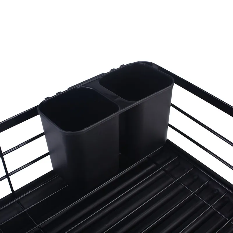 Jednopoziomowa Suszarka Do Naczyń Z Tacką 43 x 32 x 11 cm - Czarna