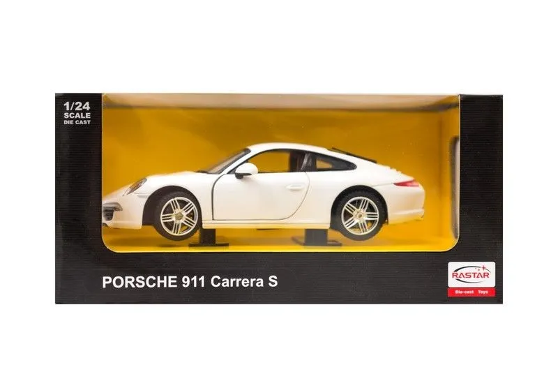 Model Samochodu Gumowe Opony TUM-TUM PORSCHE 911 Carrera S 1:24 - Biały