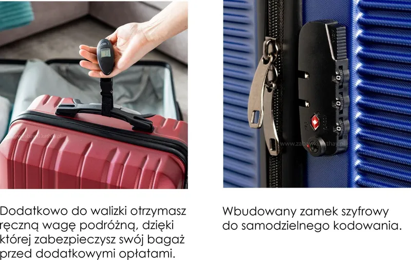 Zestaw 3 Walizek Podróżnych XXL Granat ABS Pc Zamek Szyfrowy MEBLIVA
