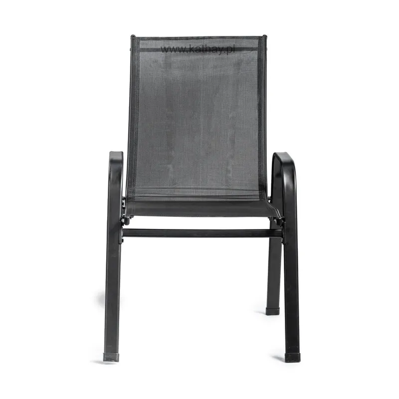 Zestaw 2 Krzeseł Ogrodowych Metalowych Czarnych GARDIVA 55 x 70 x 90 cm