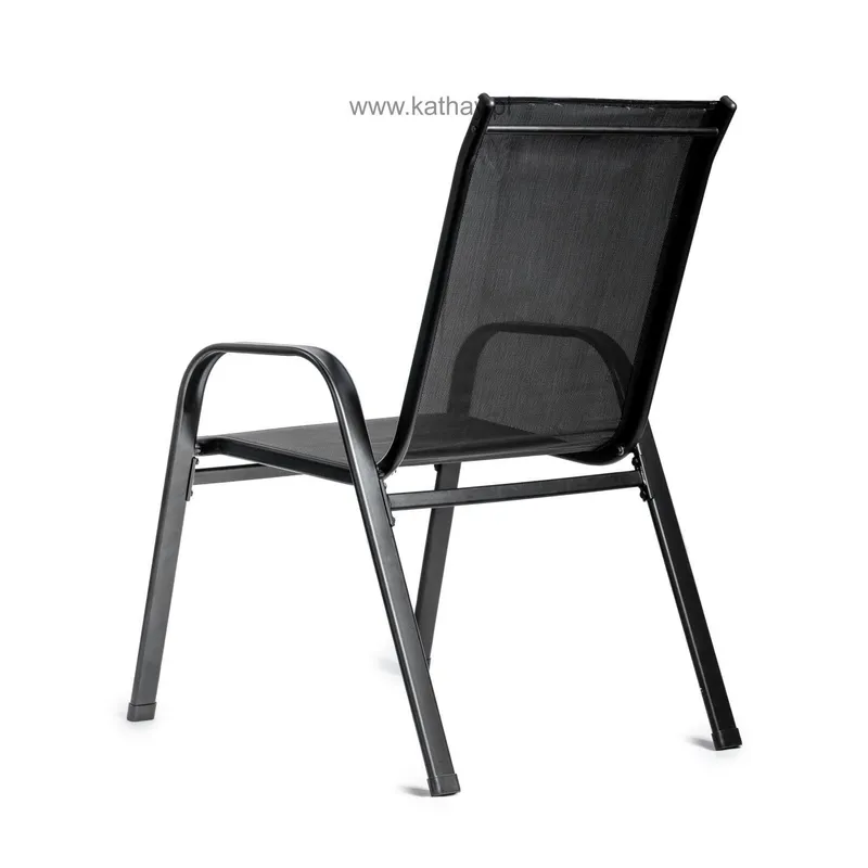 Zestaw 2 Krzeseł Ogrodowych Metalowych Czarnych GARDIVA 55 x 70 x 90 cm