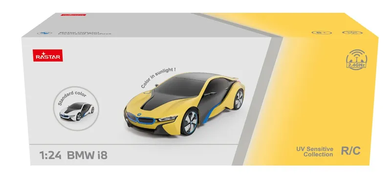 Samochód Zdalnie Sterowany Zmienia Kolor UV 1:24 TUM-TUM BMW I8 19 cm