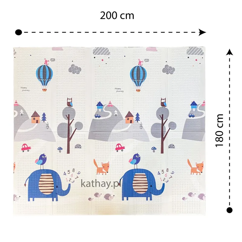 Dwustronna Składana Edukacyjna Mata 180 x 200 cm Słonik TUM-TUM
