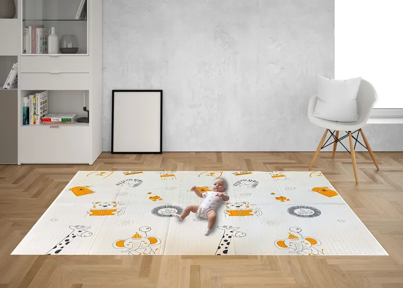 Dwustronna Składana Edukacyjna Mata 180 x 200 cm Zwierzątka TUM-TUM