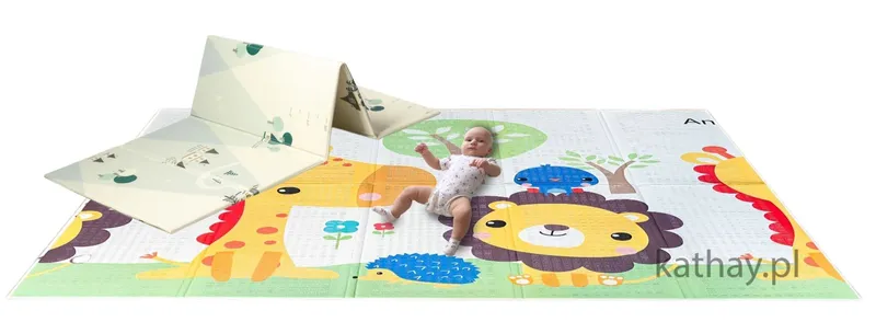 Dwustronna Składana Edukacyjna Mata 180 x 200 cm Safari TUM-TUM