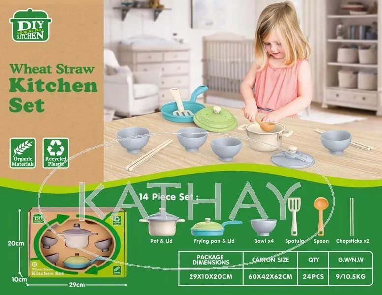 Zestaw Kuchenny Plastikowy 14 Elementów Garnek Patelnia TUM-TUM