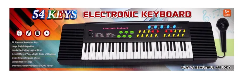 Organki Pianinko Keyboard 50 cm Z Mikrofonem Regulacja Głośności TUM-TUM