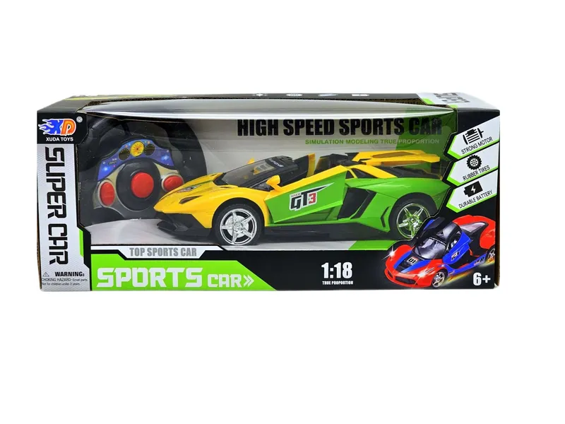 Samochód Sportowy Kabriolet Zdalnie Sterowany LED 1:18 TUM-TUM - Żółty