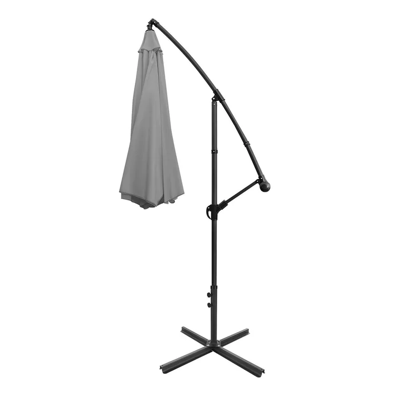 Składany Parasol Ogrodowy 350 cm XXL Z Pokrowcem GARDIVA - Grafitowy