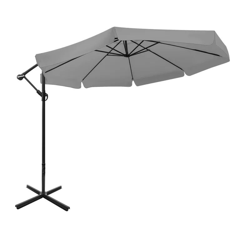 Składany Parasol Ogrodowy 350 cm XXL Z Pokrowcem GARDIVA - Grafitowy