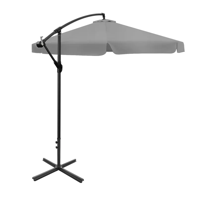 Składany Parasol Ogrodowy 350 cm XXL Z Pokrowcem GARDIVA - Grafitowy