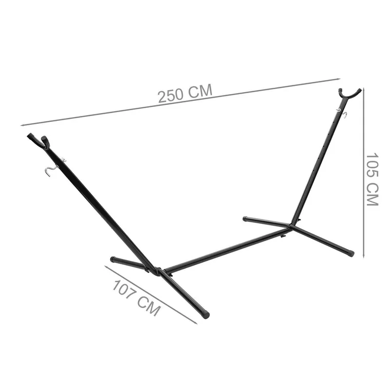 Metalowy Stelaż Do Hamaka Ogrodowego Na Taras 250 cm GARDIVA - Czarny