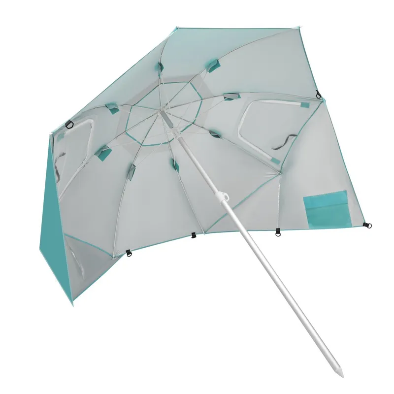 Parasol Plażowy 2w1 Parawan Składany Z Powłoką Srebrną 155 cm GARDIVA