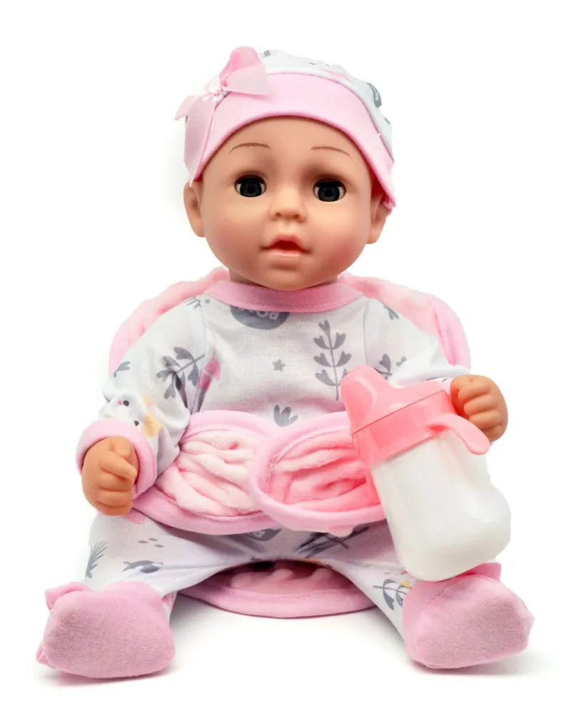 Lalka Bobas Z Butelką Do Karmienia Ruchome Powieki TUM-TUM 35 cm