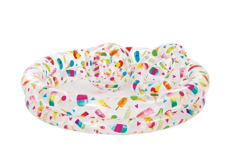 Dmuchany Basen Ogrodowy Zestaw Z Piłką I Kołem INTEX Lody 122 x 25 cm