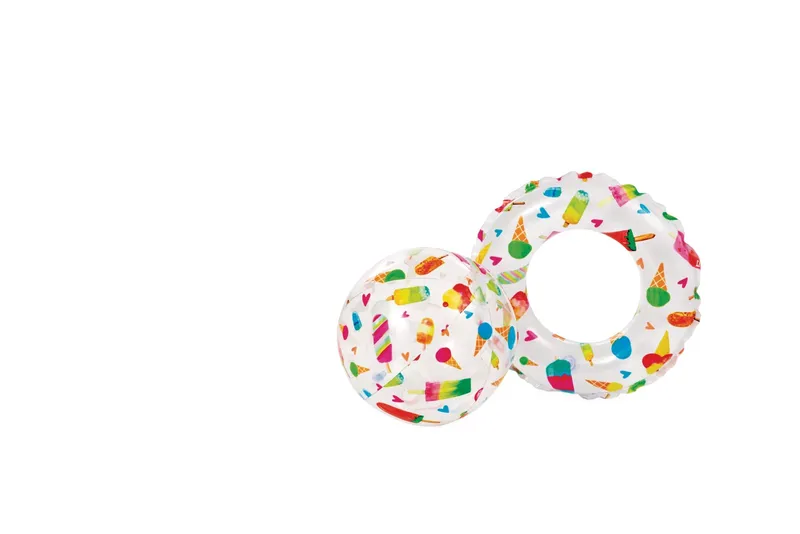 Dmuchany Basen Ogrodowy Zestaw Z Piłką I Kołem INTEX Lody 122 x 25 cm