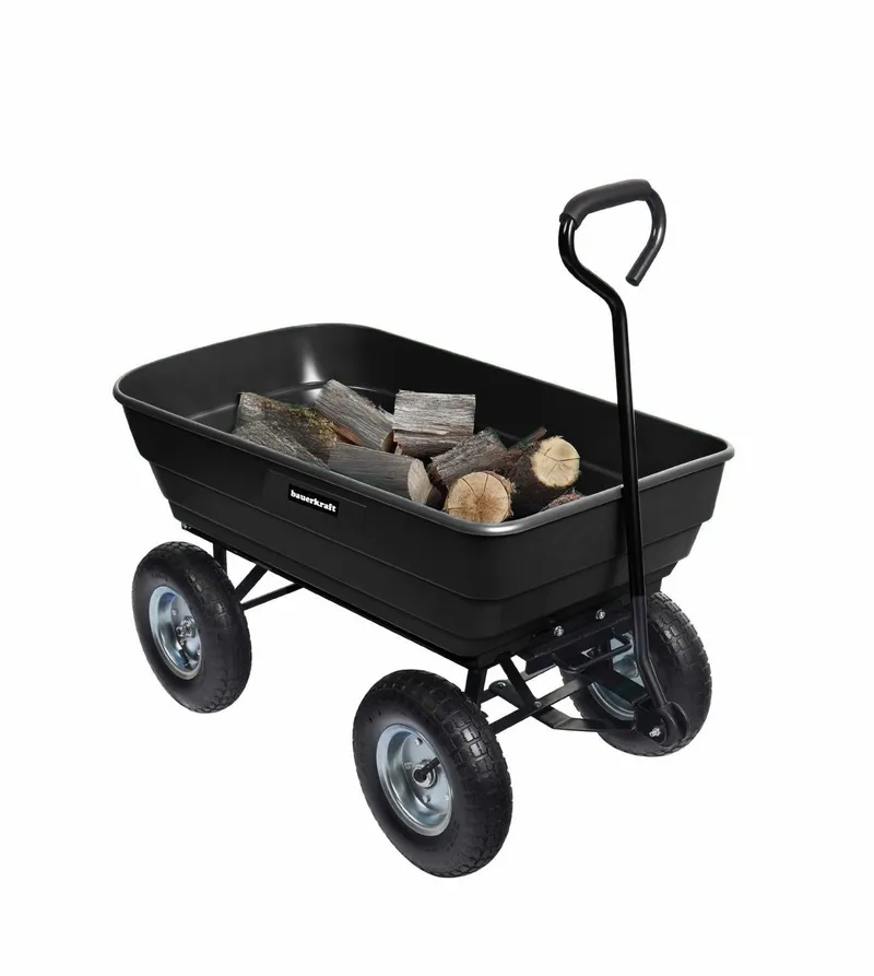 Wózek Ogrodowy Transportowy Taczka Wywrotka GARDIVA 100 l 300 kg - Czarny