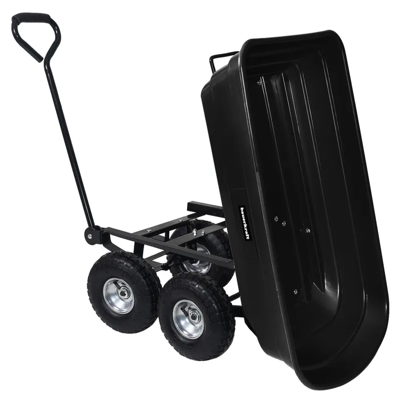 Wózek Ogrodowy Transportowy Taczka Wywrotka GARDIVA 100 l 300 kg - Czarny