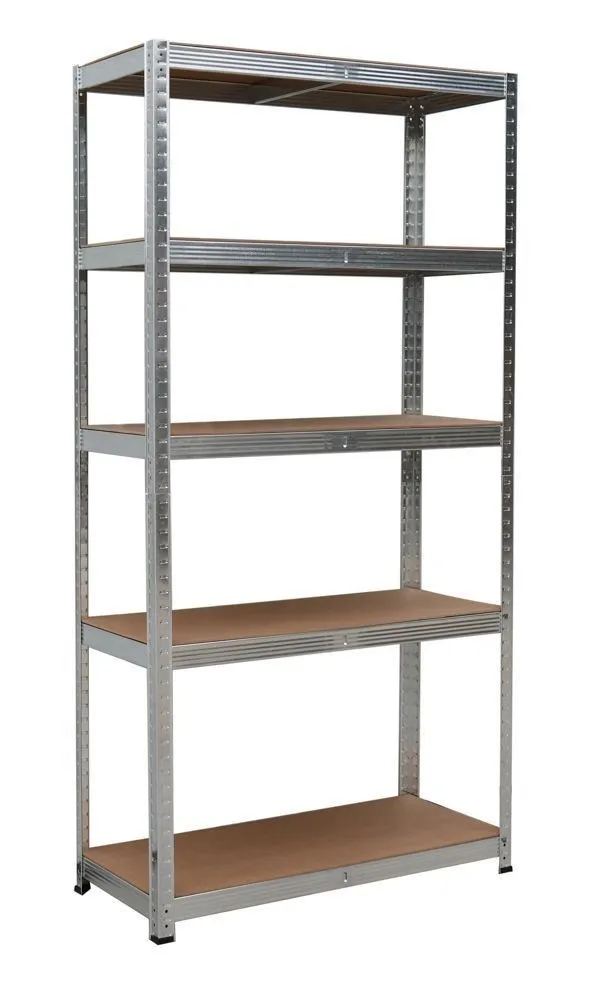 Regał Magazynowy Metalowy 2w1 5 Półek MDF VENDEA 180 x 90 x 40 cm