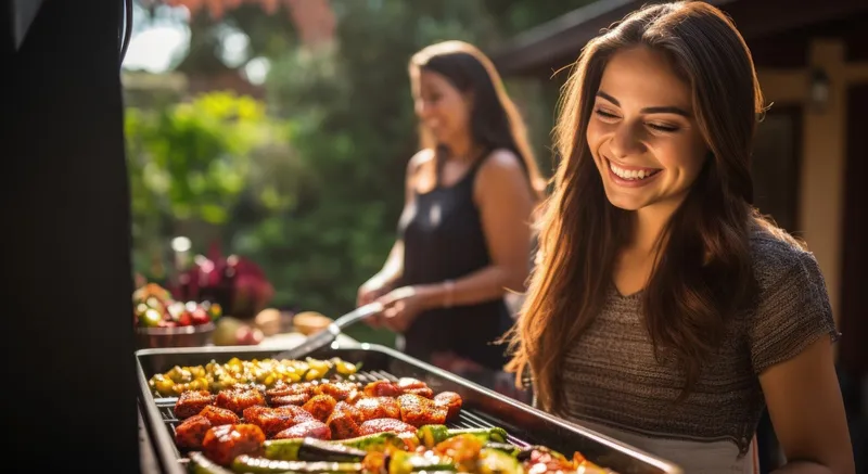 Duży Grill Węglowy Ogrodowy Z Pokrywą Nierdzewny Ruszt Termometrem GARDIVA