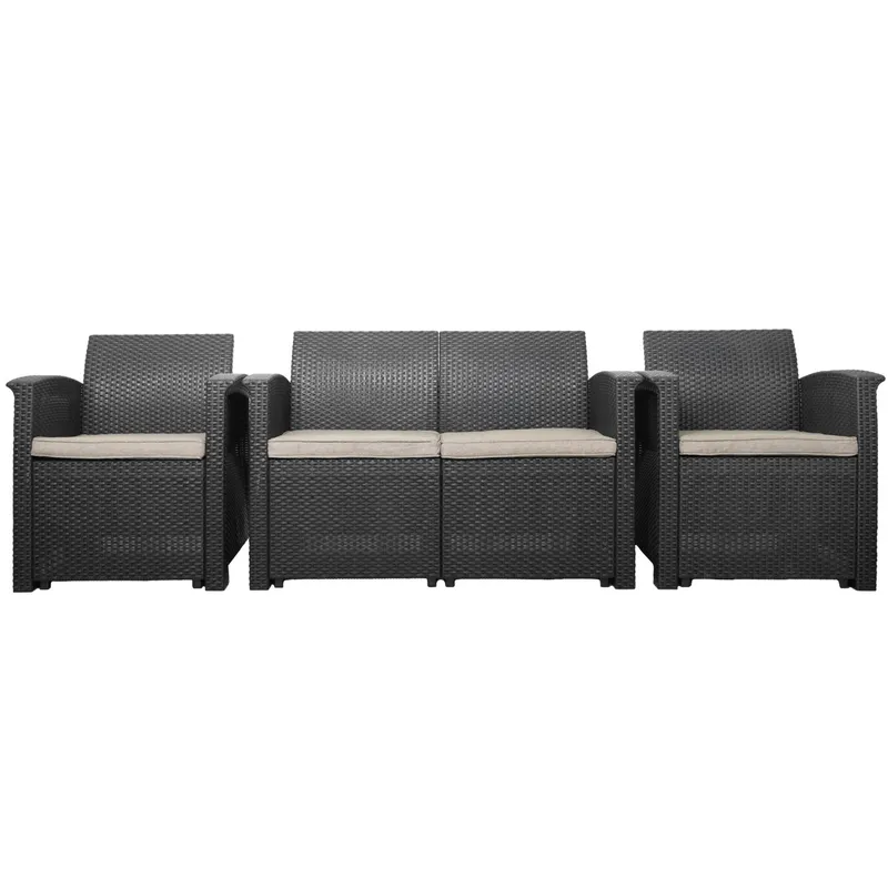 Zestaw Mebli Ogrodowych Technorattan Sofa 2 Fotele Stolik GARDIVA