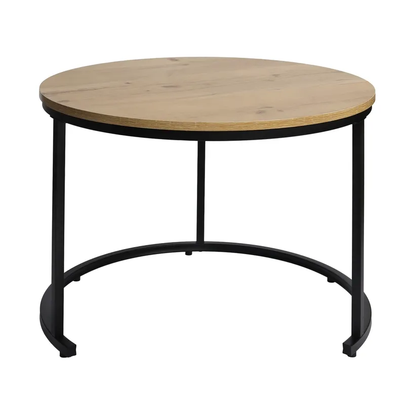 Okrągłe Stoliki 2w1 Loft Dąb Antyczny MEBLIVA 60 x 60 cm - Kawowe