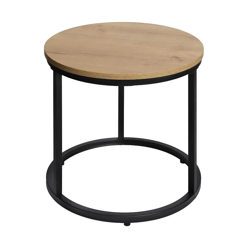 Okrągłe Stoliki 2w1 Loft Dąb Antyczny MEBLIVA 60 x 60 cm - Kawowe