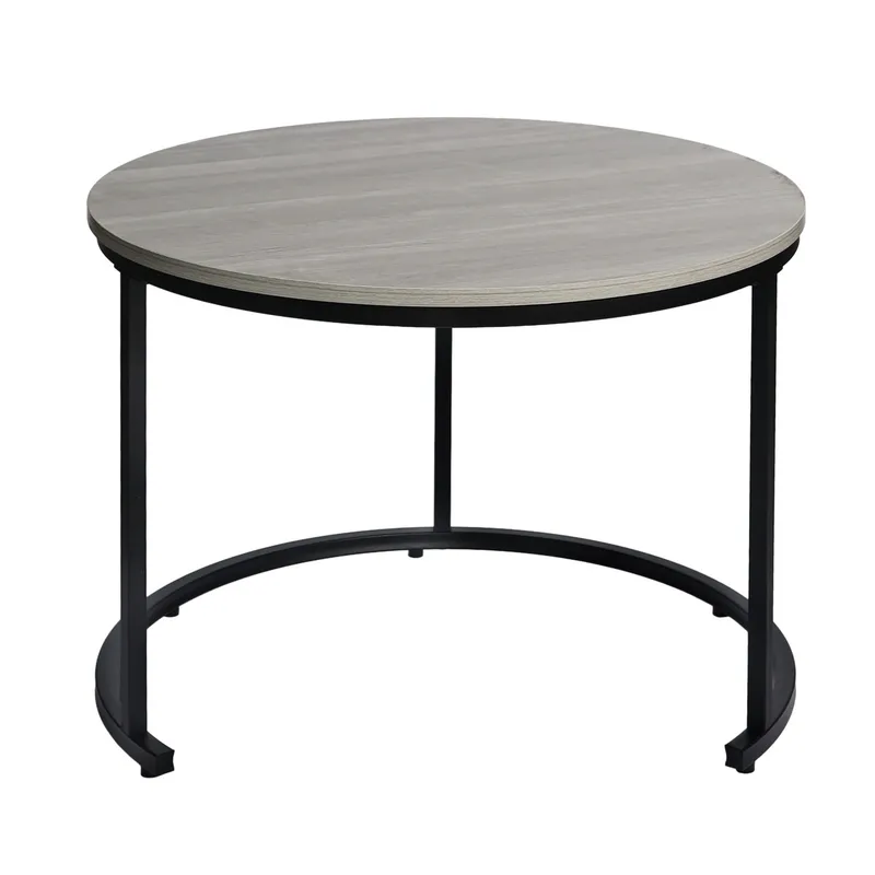 Okrągłe Stoliki 2w1 Loft Industrial Jasny Popiel MEBLIVA 60 x 60 cm - Kawowe