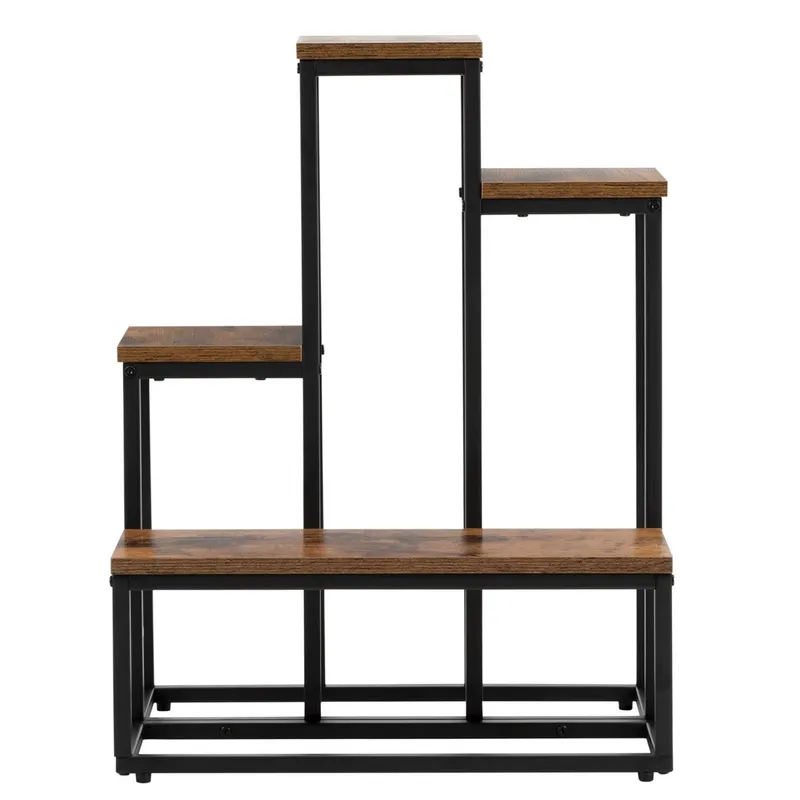 Kwietnik Metalowy Na 6 Kwiatów Antyczny Dąb GARDIVA 51 x 34 x 67 cm