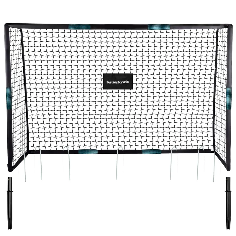 Metalowa Bramka Piłkarska Czarno Niebieska MOVEMANIA 180 x 60 x 120 cm