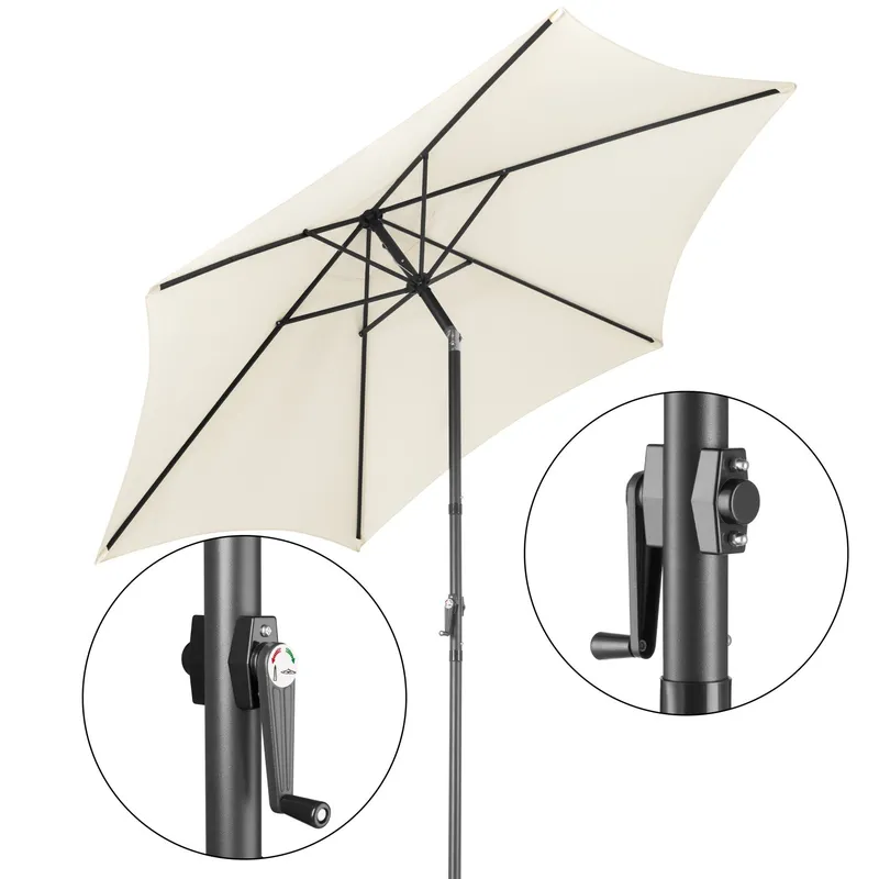 Składany Parasol Ogrodowy Balkonowy Regulowany 300 cm GARDIVA - Beżowy