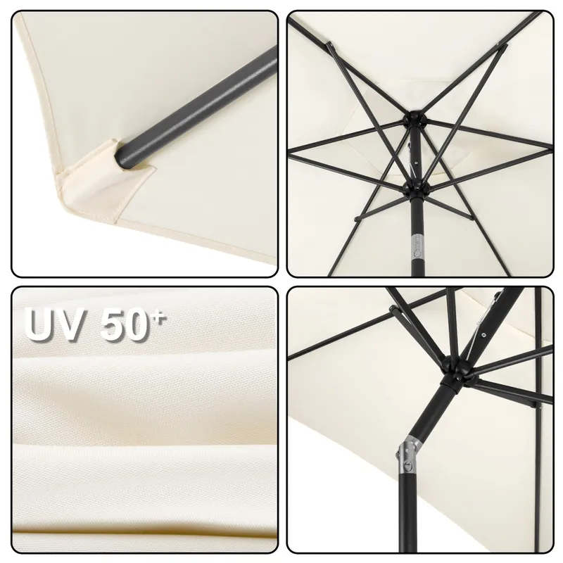 Składany Parasol Ogrodowy Balkonowy Regulowany 300 cm GARDIVA - Beżowy